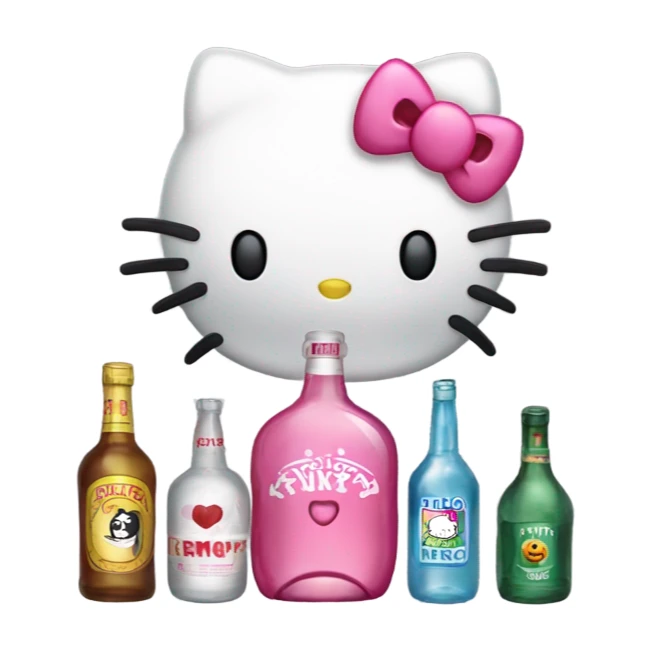 Hello kitty depressed tears with alcohol hello kitty sticker