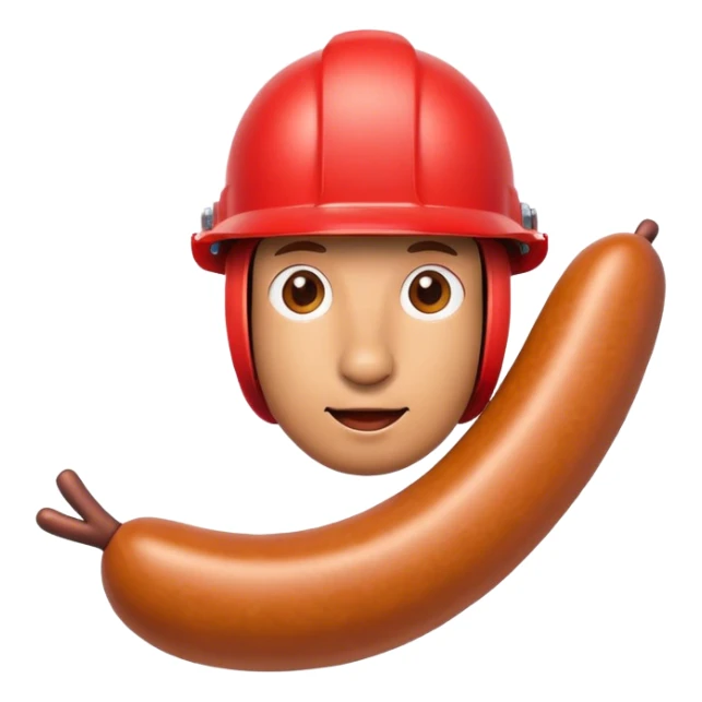 Sausage with a red helmet on sticker