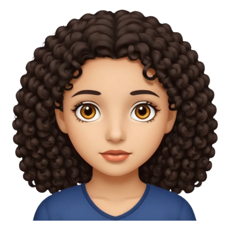 hispanic girl with brown eyes and dark curly hair sticker