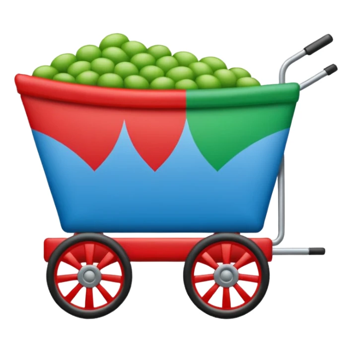 Un emoji drapeau avec la moitié de bleu et l’autre de vert avec une roue de roulotte rouge au centre assez grande sticker