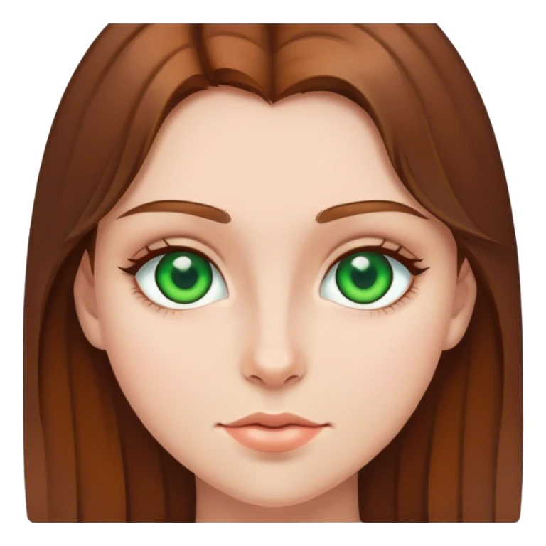 Brown haired girl with green eyes  sticker