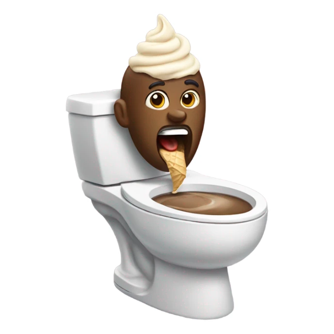 Skibidi toilet eating ice cream  sticker