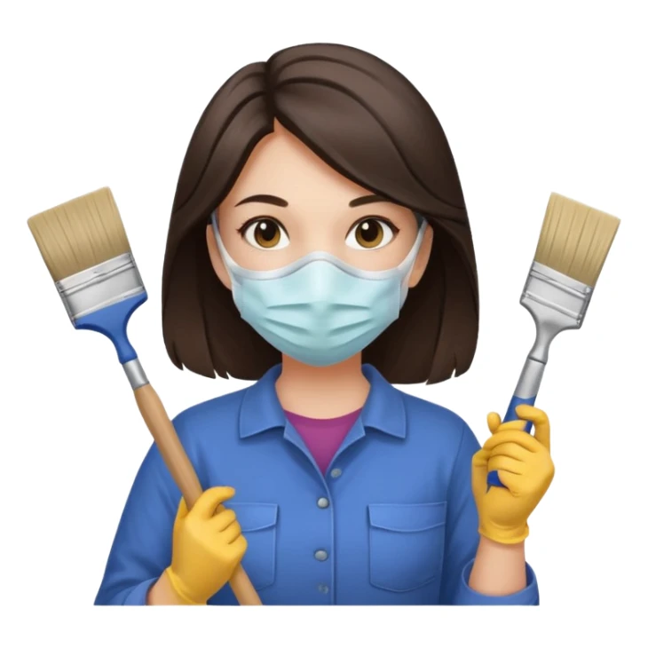 brunette girl renovating her apartment sticker