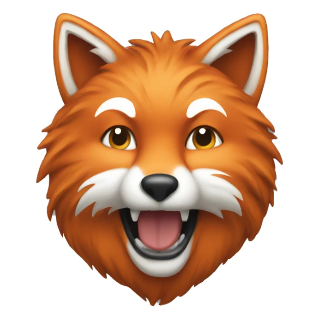 fox emojie, with the style of apple and who look like a hack sticker