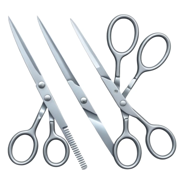Two pairs of scissors cutting eachother  sticker
