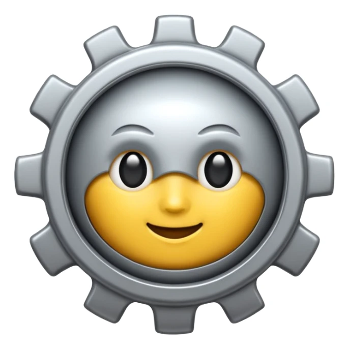  classic gear emoji modern professional design for business presentation sticker