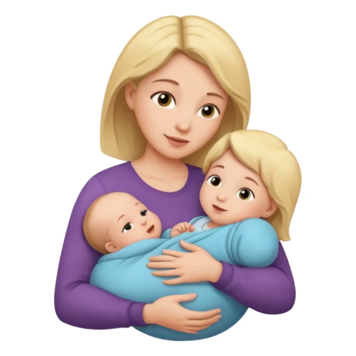 Mom holds the baby in her arms facing each other sticker