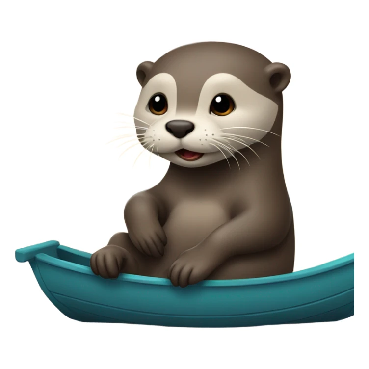 Otter riding on a pontoon boat sticker