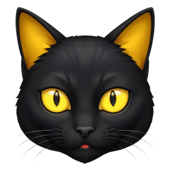 profile of scary black cat with fur raised and back arched sticker