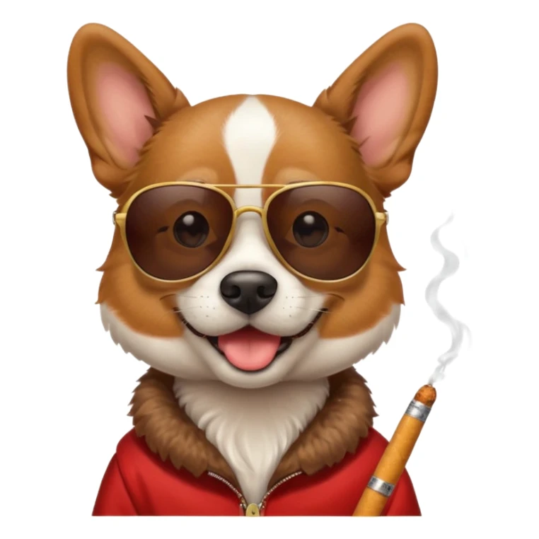 Perro con un cigarro y gafas de sol sticker