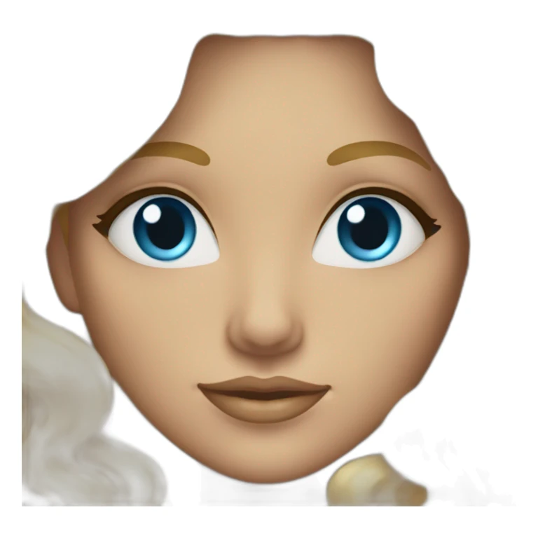 Blue eyed woman with long curly blonde hair sticker