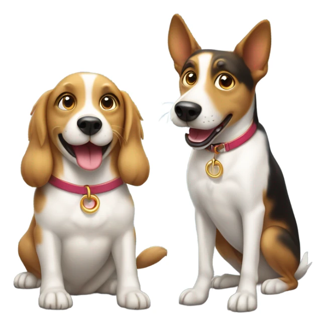 A male dog proposing to a female dog  sticker
