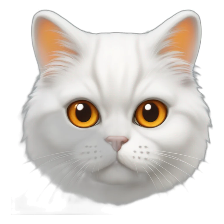 white persian chinchilla cat with orange eye small sticker
