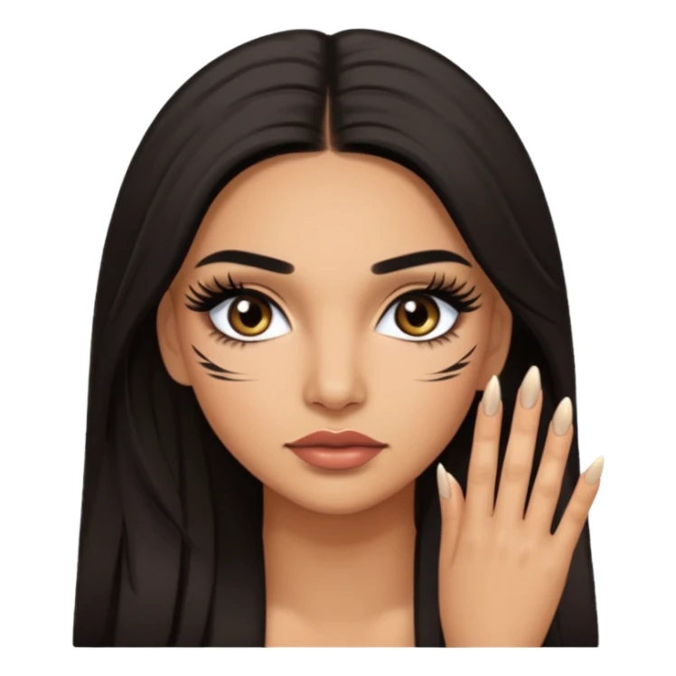 Baddie Latina emoji with fake lashes and nails sticker