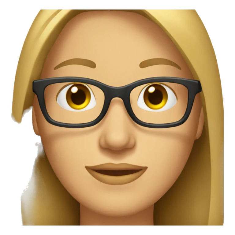 caucasian-woman-brown-straigh-long-hair-glasses sticker