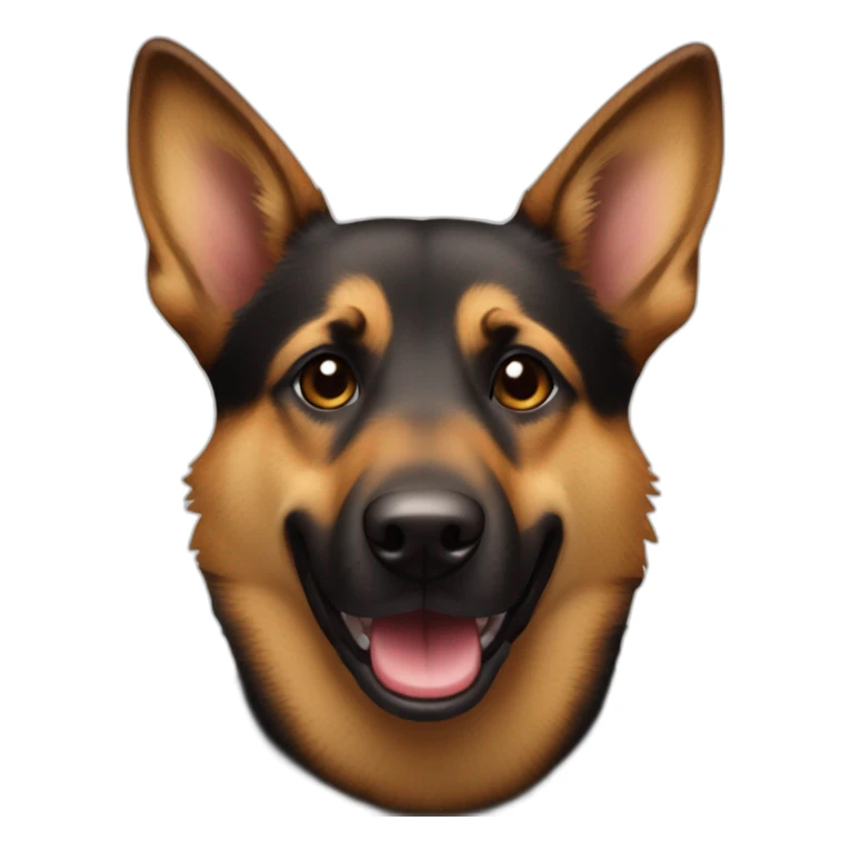 Black and brown alsatian with a crazy face and the tongue outside sticker