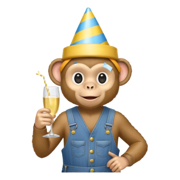 changuito con overol en una fiesta sticker