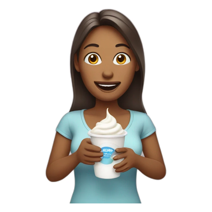 WOMAN EATING YOGURT sticker