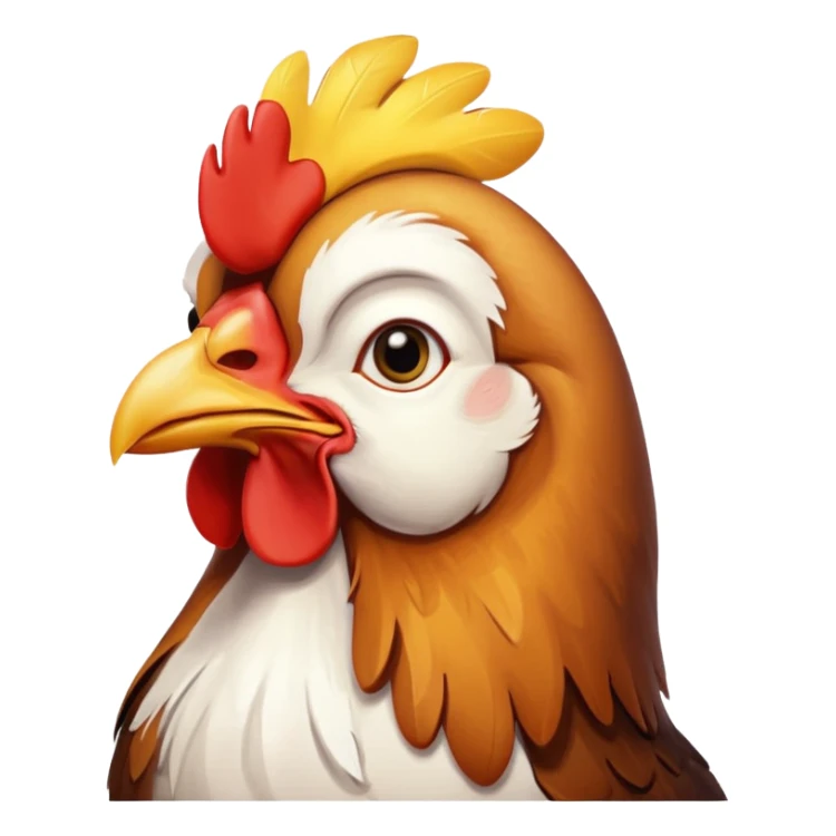 Chicken with inspirational good morning saying sticker