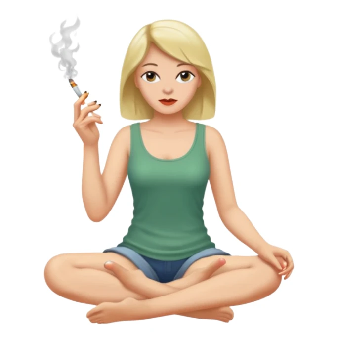 femme pieds nus qui fume sticker