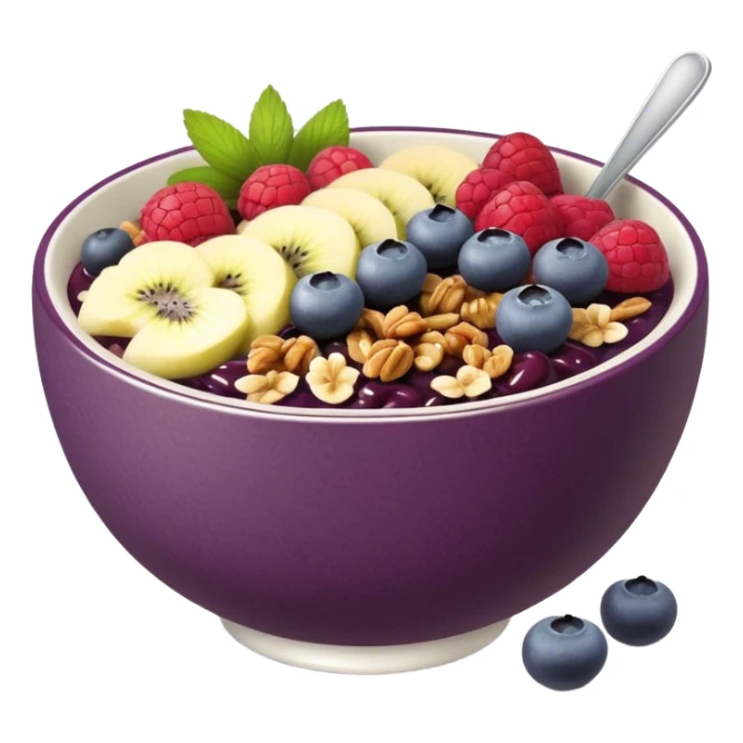 Açaí bowl with granola and fruit toppings  sticker