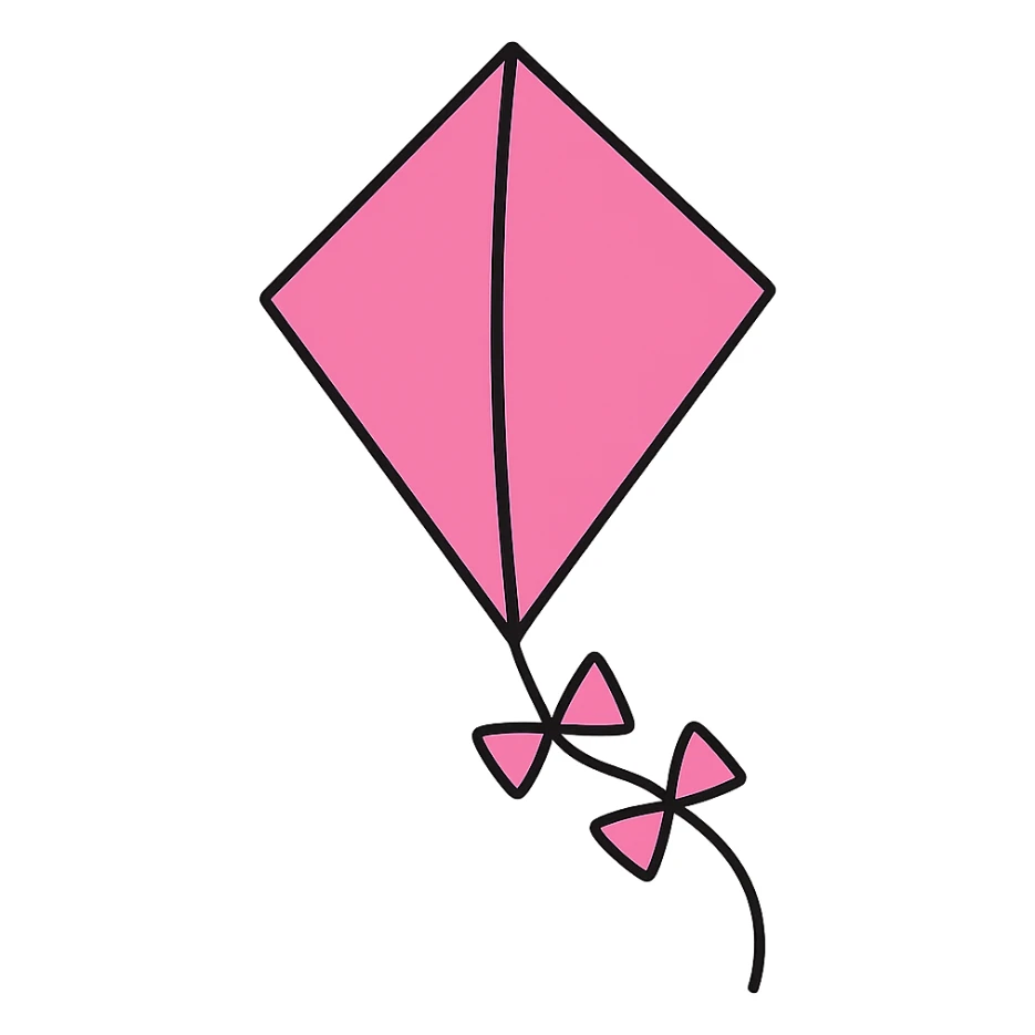 pink kite, no background sticker