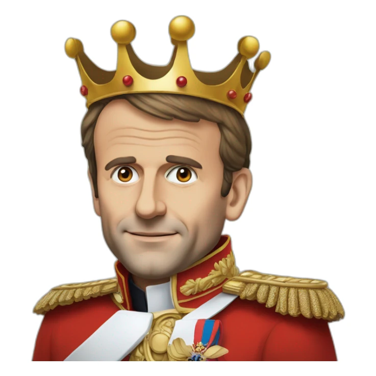 emmanuel macron avec une couronne sur la tete sticker
