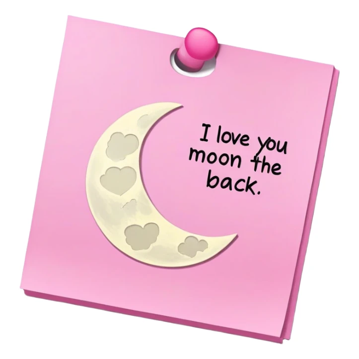 Pink sticky with I love you to the moon and back Brittany Lynn sticker