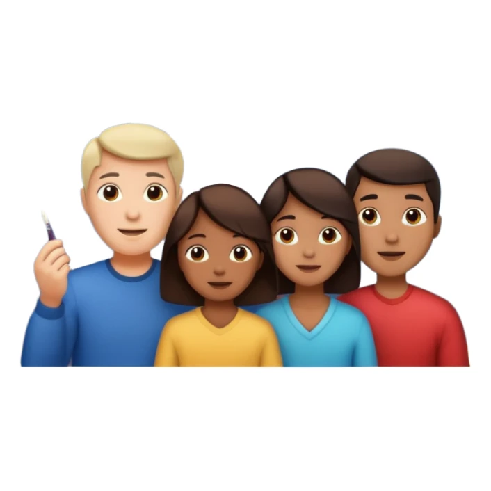 family watching fireworks sticker