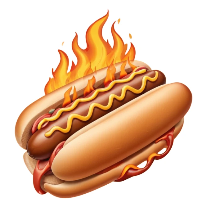 Hand Holding a Flaming Hotdog sticker