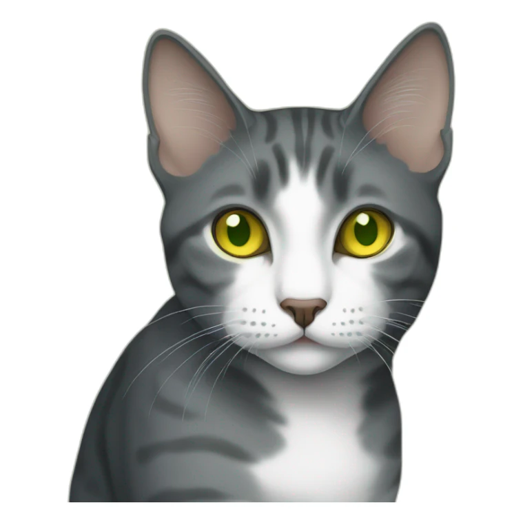 American short-haired cat with yellow-green eyes sticker