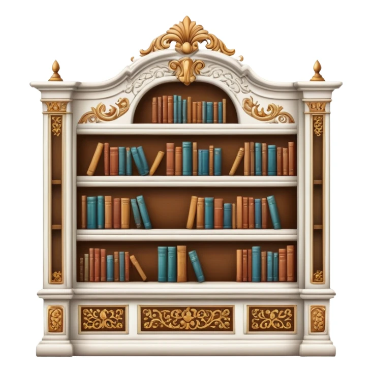 Beautiful white vintage bookshelf  sticker
