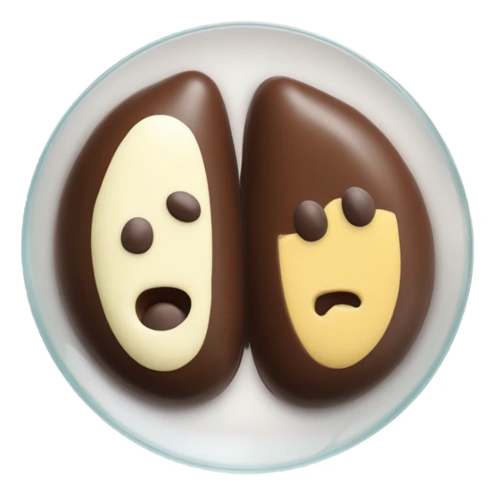 Chocolate and vanilla quenelle on glass plateemoji sticker