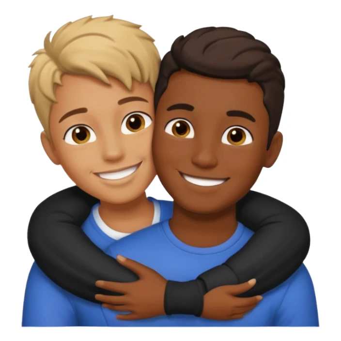 carmel baddie and tall darkskin boy hugging  sticker