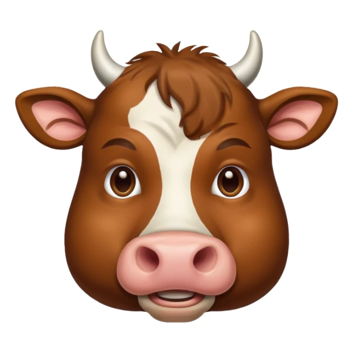 A man with s cow in his face sticker