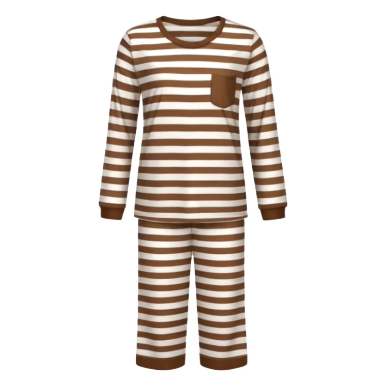 aesthetic scandinavian pyjamas with brown and white stripes sticker