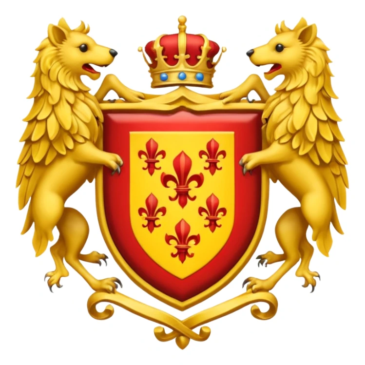 Yellow and red coat of arms sticker