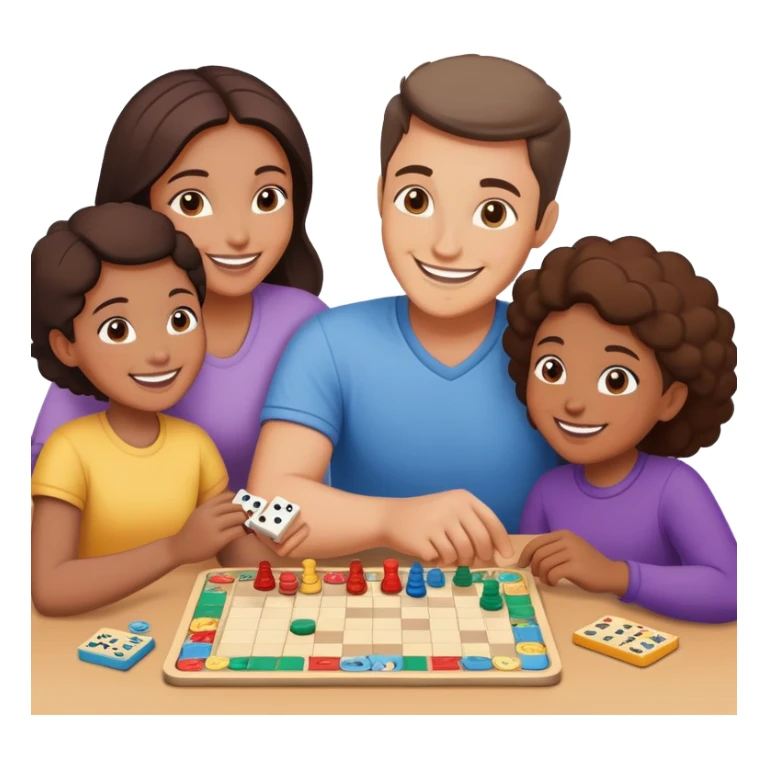 Family playing board games together at home sticker