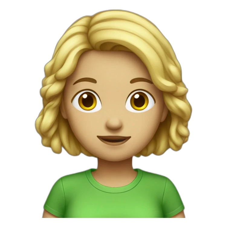 Girl in green t-shirt sticker