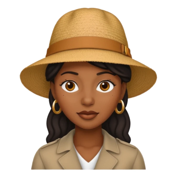 black woman wearing hat sticker