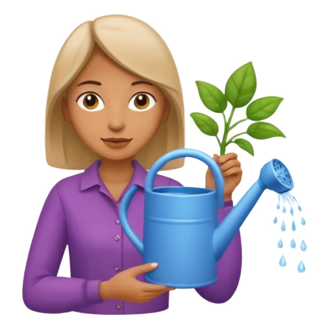 woman with watering pot sticker