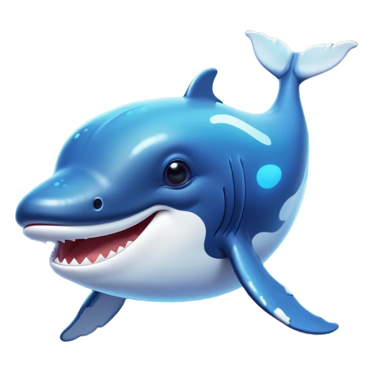 Cinematic Comical Humpback Whale Portrait Emoji, Head tilted dramatically with an exaggeratedly shocked expression, featuring a massive yet graceful body with wide, comically expressive eyes full of playful disbelief and animated pectoral fins, Simplified yet hilariously expressive features, highly detailed, glowing with a slightly sassy oceanic glow, high shine, dramatic yet playful, stylized with an air of cheeky marine mischief, soft glowing outline, capturing the essence of a meme-worthy humpback whale that looks ready to make waves with its hilariously dramatic antics! sticker