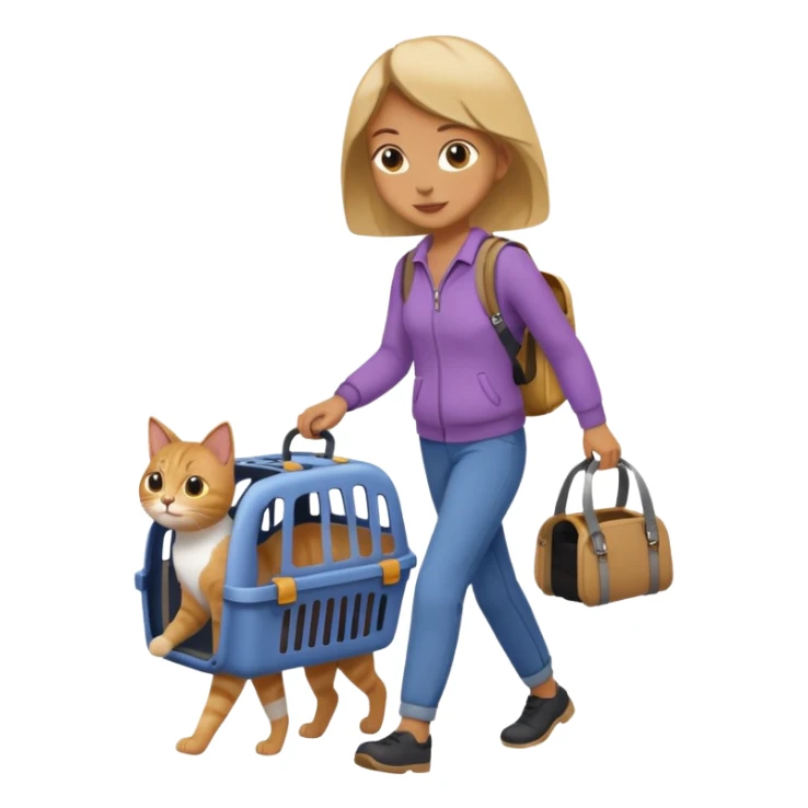 Walker with cat in carrier, Pet Walkers. sticker