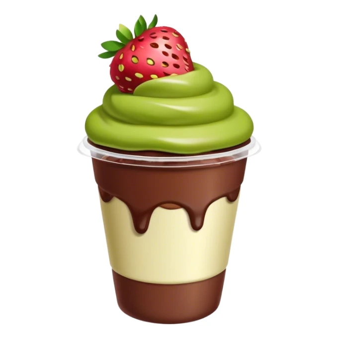 Chocolate covered strawberries with pistachio in a plastic cup sticker