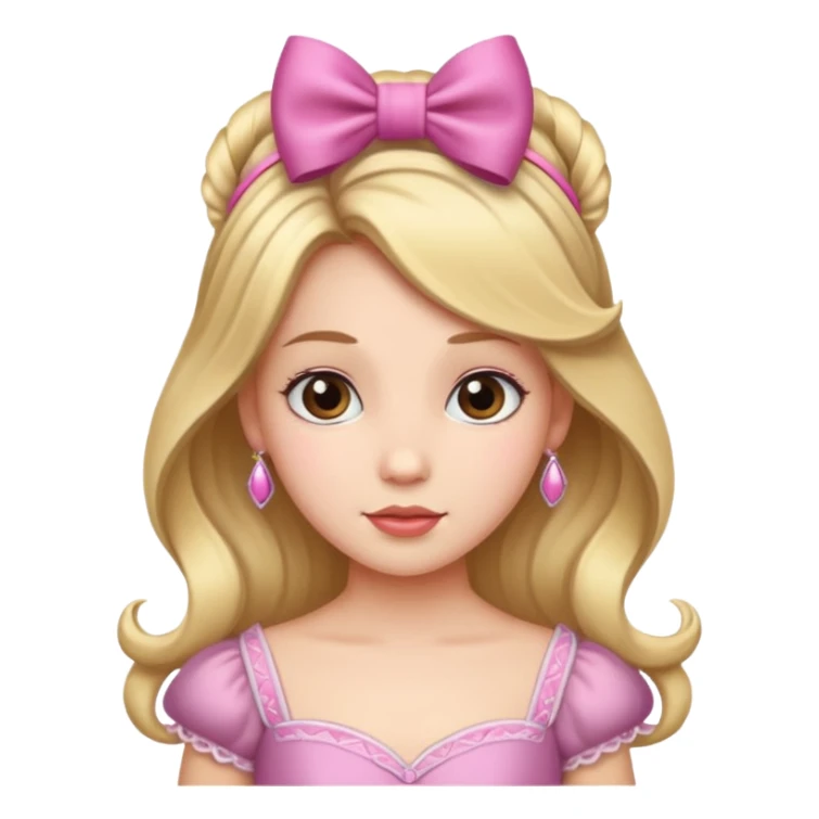 A princess with a bow on herhair sticker