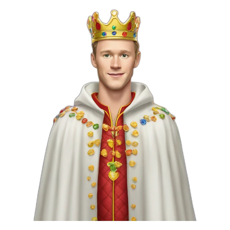 Jonathan Toews as a rainbow king with a royal robe on sticker