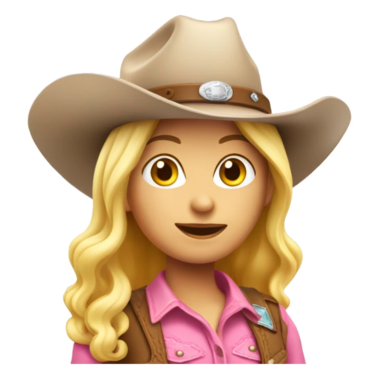 Blond cowgirl med rosa hatt sticker