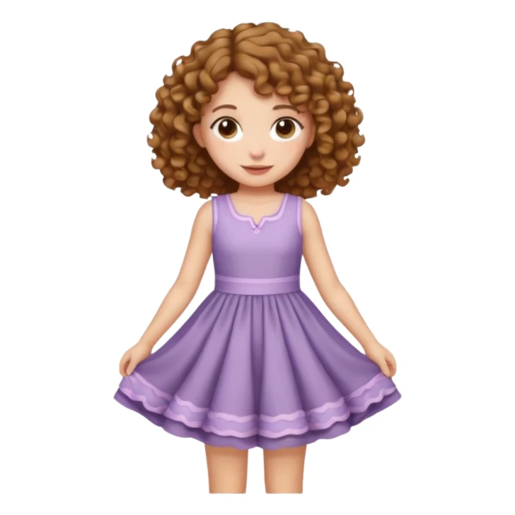 Curly light brown haired girl curtsy sticker