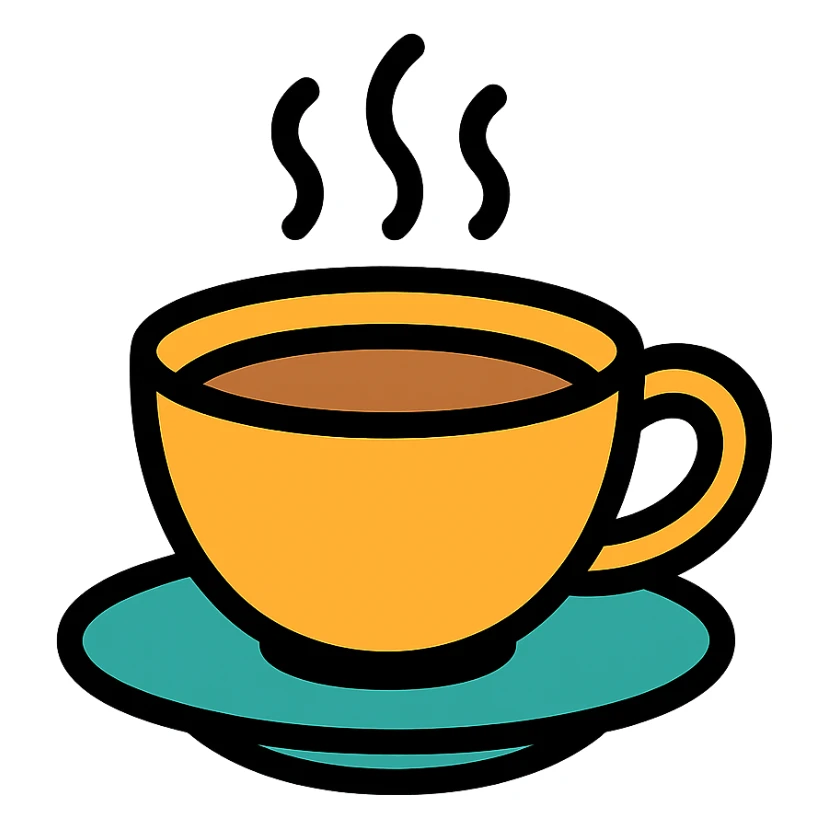 Cup of Coffee in the style of an icon sticker