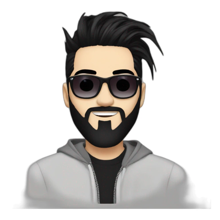 Bill Kaulitz black hair sticker